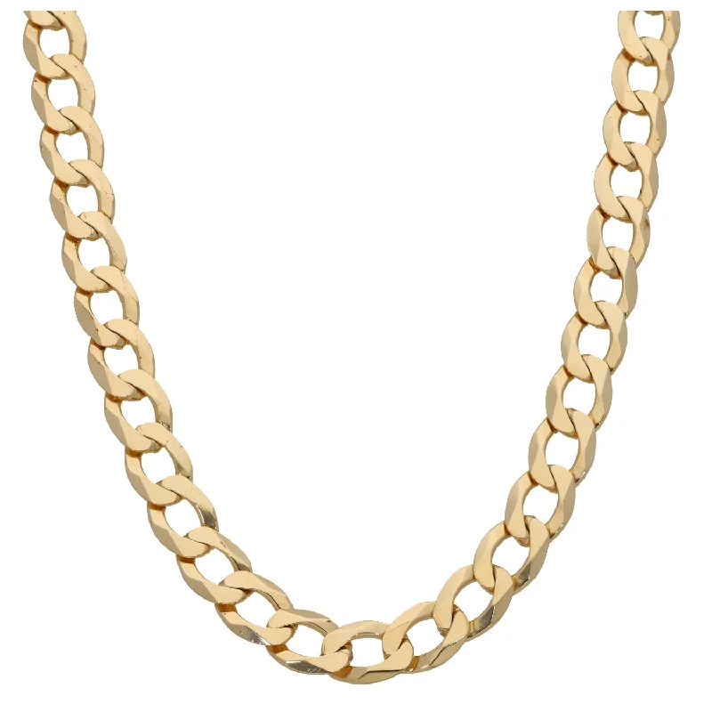 Women’s fashion necklaces-9ct Gold Curb Chain 22"