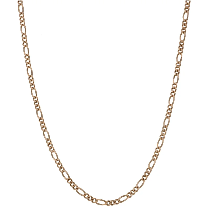 Women’s minimalist necklaces-9ct Gold Figaro Chain 22"