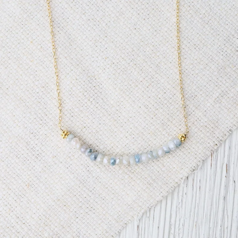 Women’s anniversary necklaces-Gold Filled Chain with Gemstone Arc - Silverite