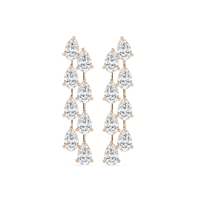 Women’s luxurious drop earrings-Cascade Pear Dangle Earrings