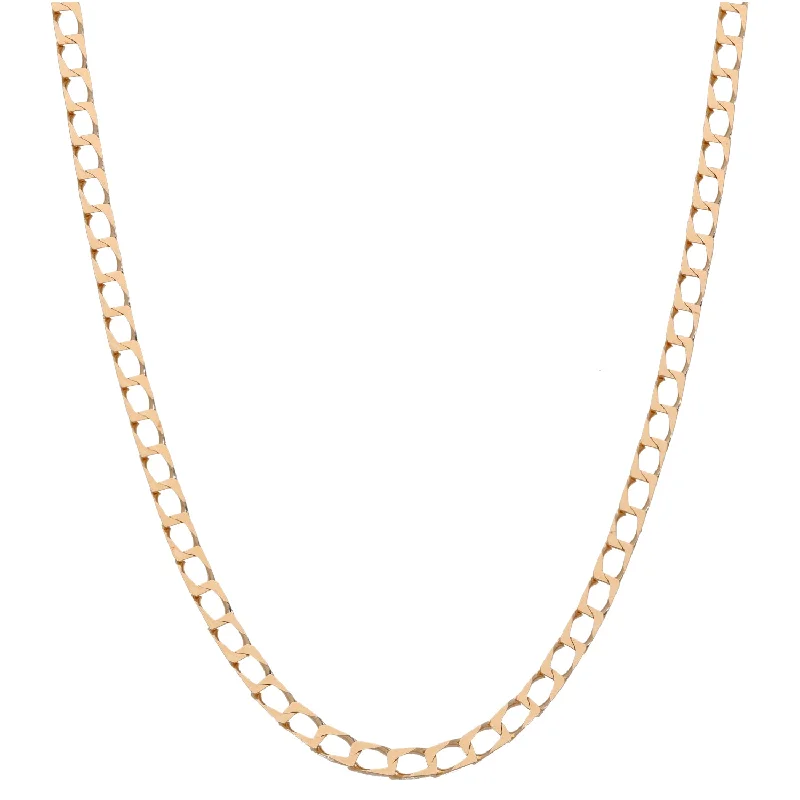 Women’s boho necklaces-9ct Gold Curb Chain 20"