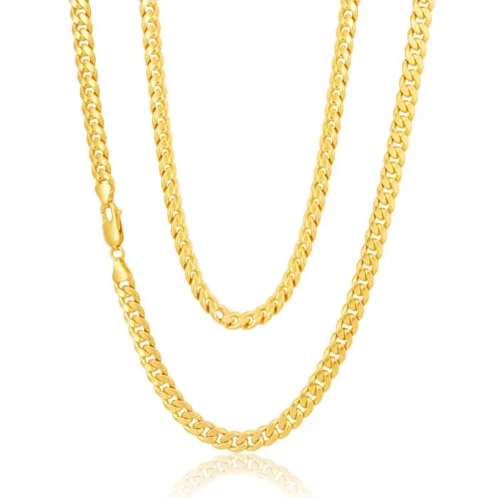 Women’s luxury diamond necklaces-9ct Yellow Gold Silverfilled 55cm Chain 9SS