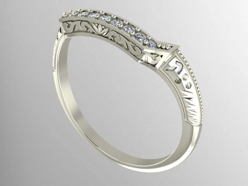 Women’s engagement rings for petite fingers-Add the matching diamond band