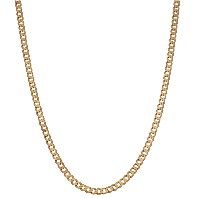 Women’s personalized necklaces-9ct Gold Curb Chain 24"