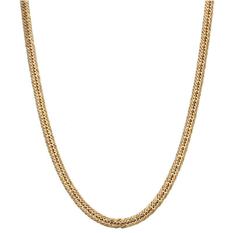 Women’s gold necklaces-9ct Gold Double Curb Chain 17"