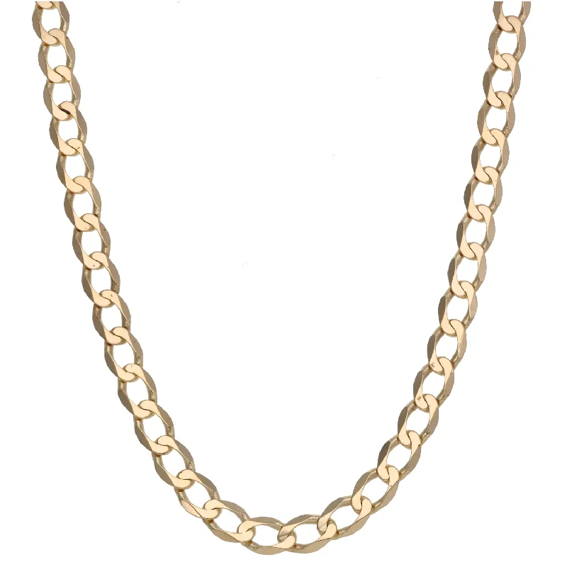 Women’s luxury diamond necklaces-9ct Gold Curb Chain 22"