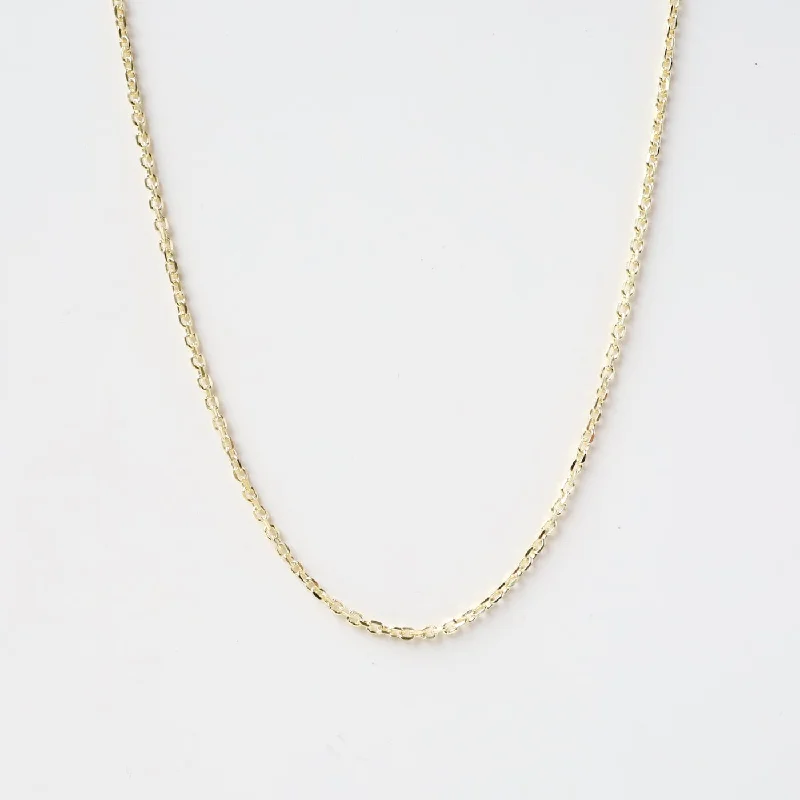 Women’s chunky necklaces-Gold Plated Cable Chain - 20"