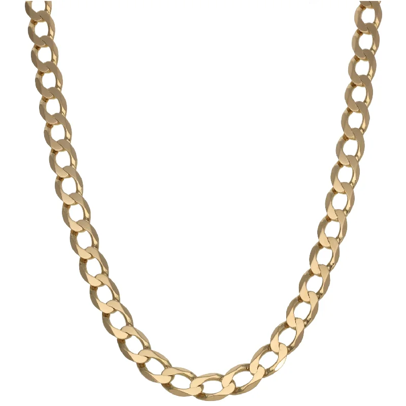 Women’s crystal necklaces-9ct Gold Curb Chain 22"