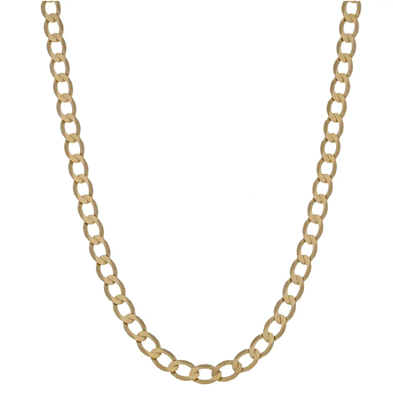 Women’s moon necklace-9ct Gold Curb Chain 24"