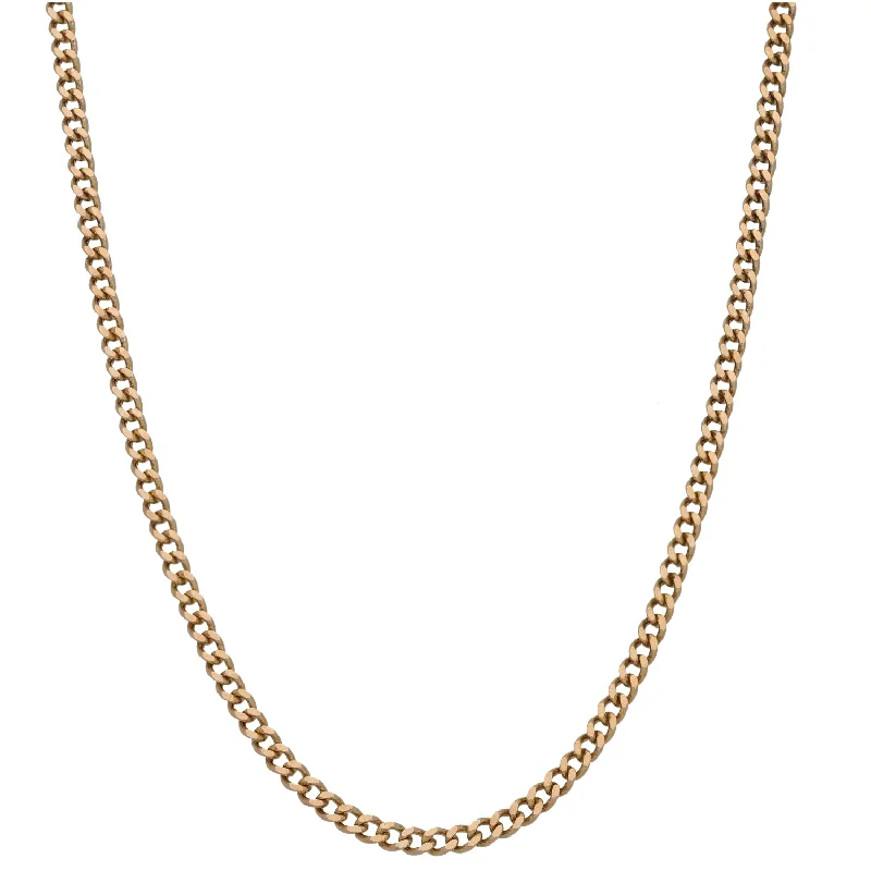 Women’s moon necklace-9ct Gold Curb Chain 20"