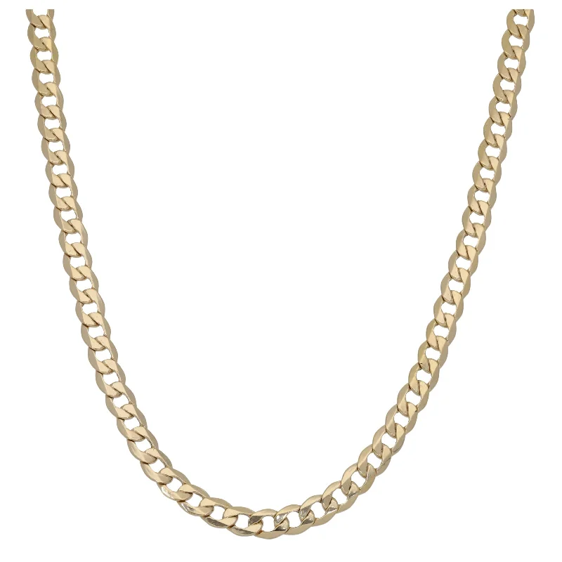 Women’s trendy charm necklaces-New 9ct Gold Curb Chain 20"