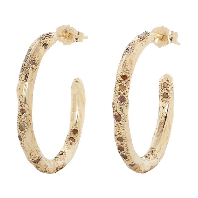 Women’s modern earrings-X Mixed Diamond Hoops