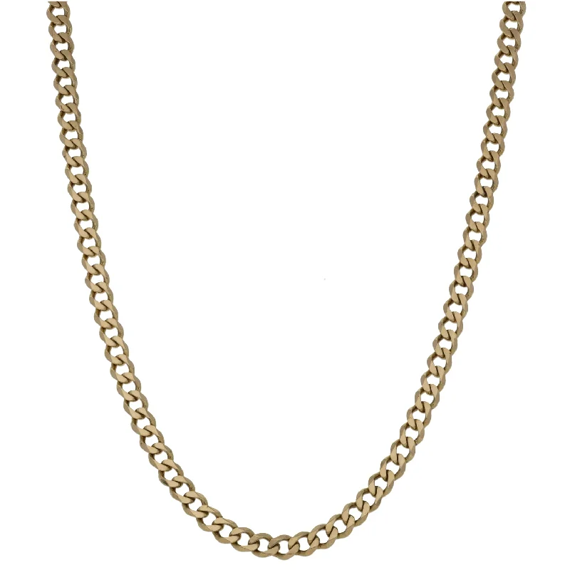 Women’s sapphire necklaces-9ct Gold Curb Chain 24"