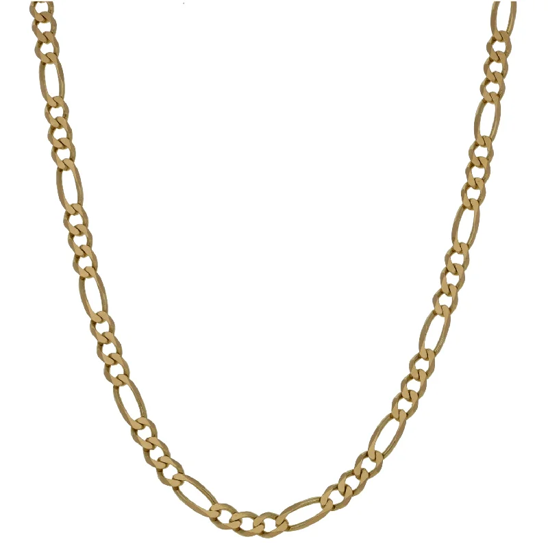 Women’s fine gold necklaces-9ct Gold Figaro Chain 20"