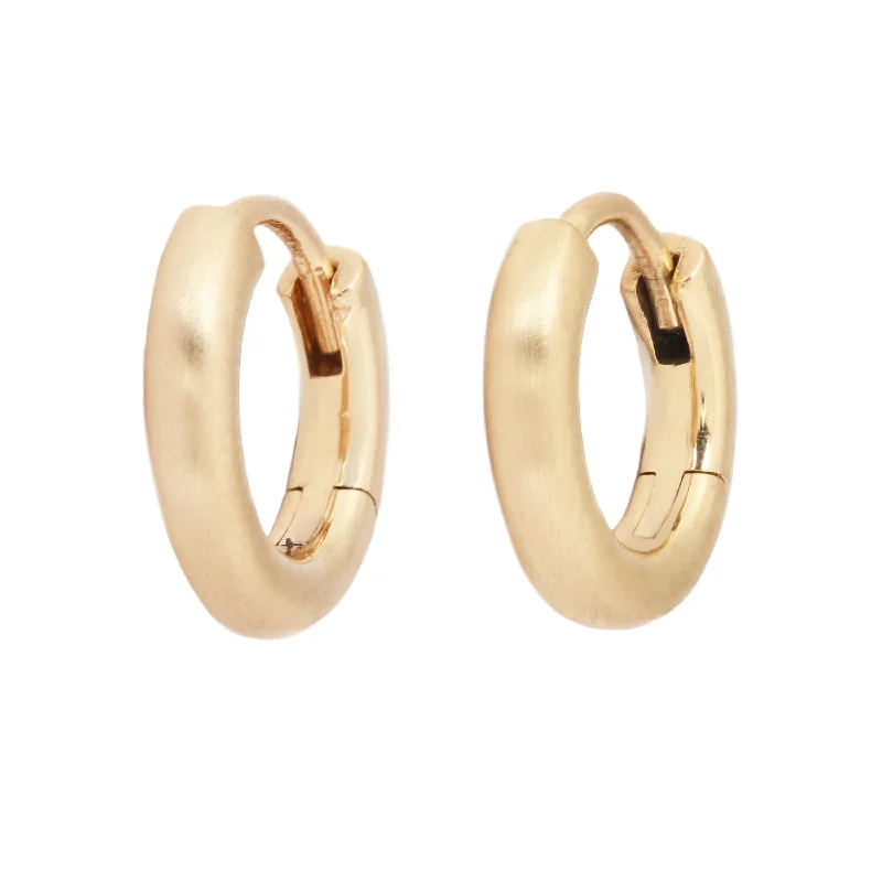 Women’s mini hoop earrings-Medium Plain Hinged Gold Hoops