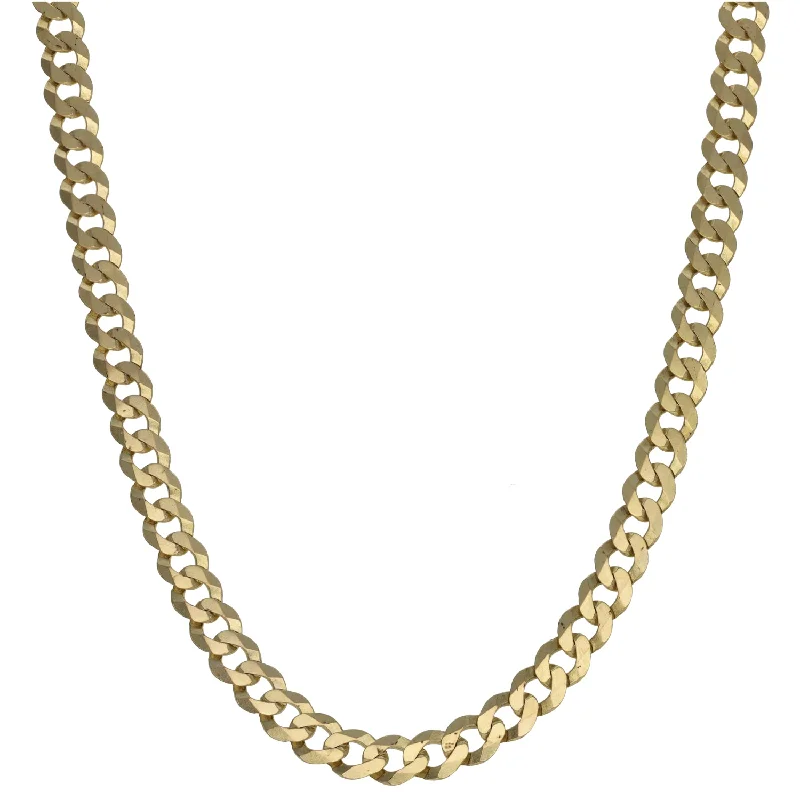 Women’s long necklaces-9ct Gold Curb Chain 20"