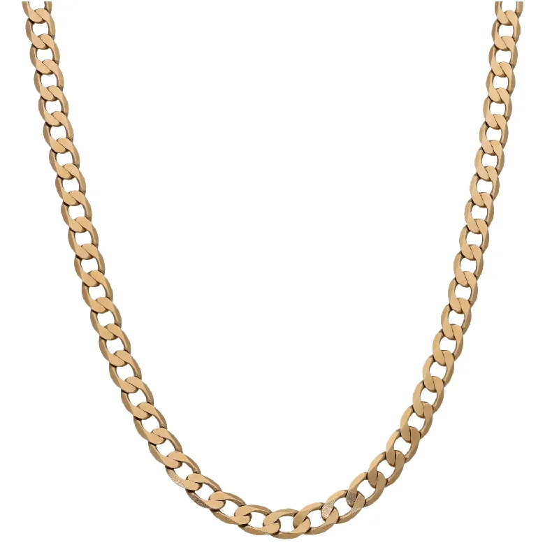 Women’s gold heart necklaces-9ct Gold Curb Chain 20"