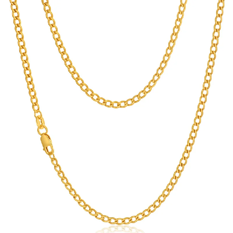 Women’s sapphire necklaces-9ct Yellow Gold Silver Filled 45cm Curb Chain 70gauge