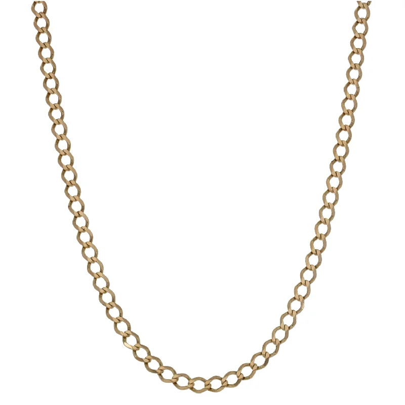 Women’s custom necklaces-9ct Gold Curb Chain 18"