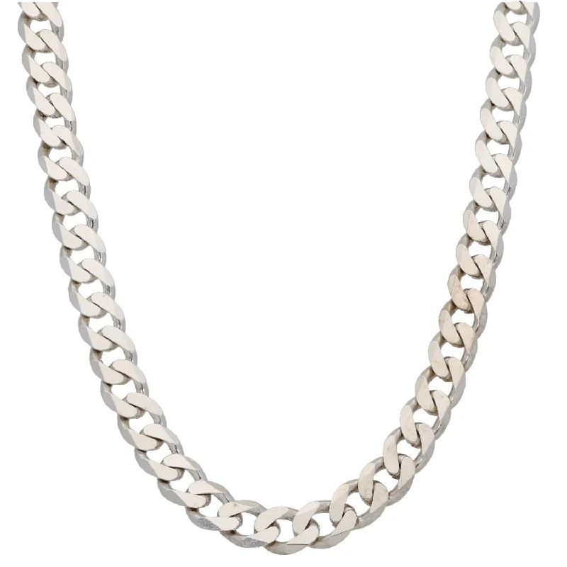 Women’s anniversary necklaces-Silver Sterling Curb Chain 20"