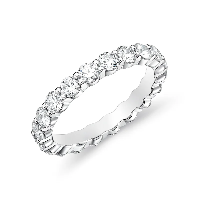 Women’s princess cut engagement rings-PLATINUM 20 DIAMOND=2.00CT PETITE PRONG ETERNITY BAND SIZE 6