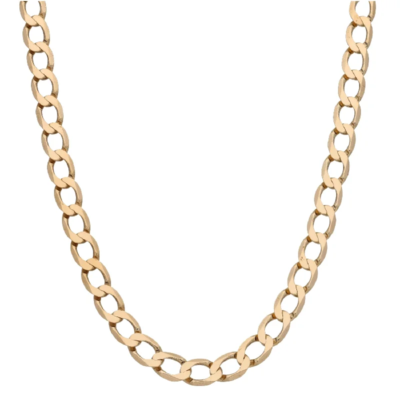 Women’s choker necklaces-9ct Gold Curb Chain 22"