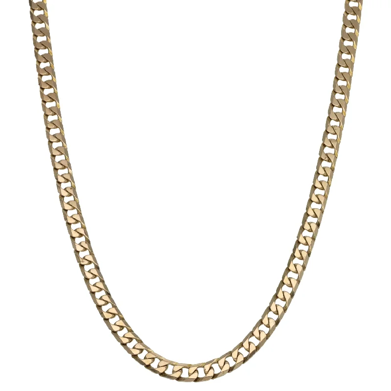 Women’s long drop necklaces-9ct Gold Curb Chain 18"