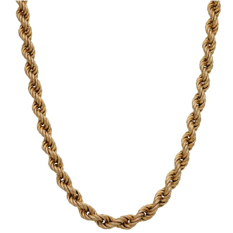 Women’s statement necklaces-9ct Gold Rope Chain 16"