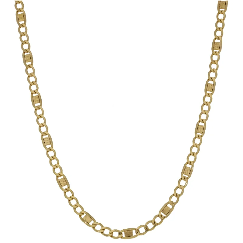 Women’s gemstone necklaces-14ct Gold Curb Chain 22"