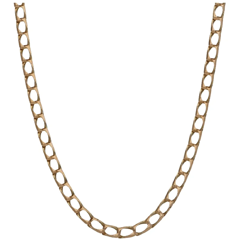 Women’s charm necklaces-9ct Gold Curb Chain 24"