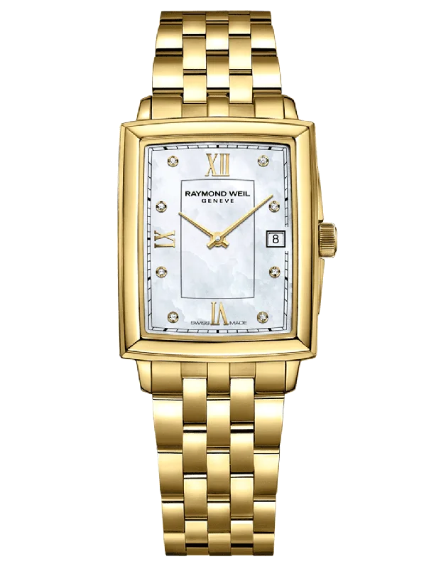 Women’s rose gold sapphire engagement rings-Raymond Weil Toccata Ladies Gold Diamond Quartz Watch 5925-P-00995