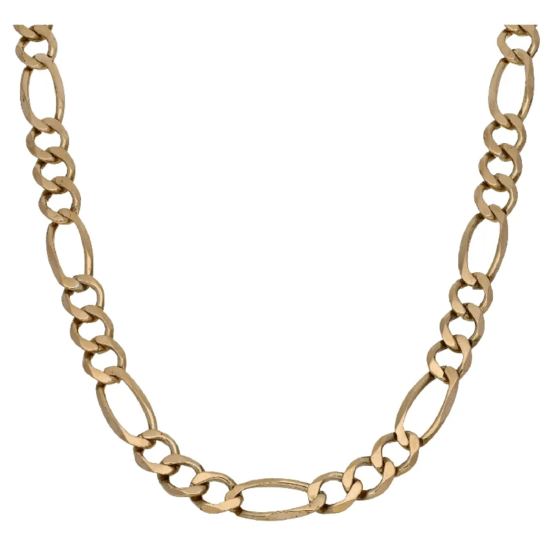 Women’s stylish necklaces-9ct Gold Figaro Chain 20"