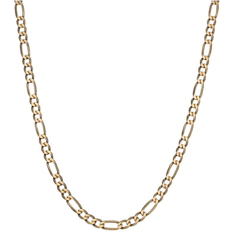 Women’s crystal necklaces-9ct Gold Figaro Chain 24"