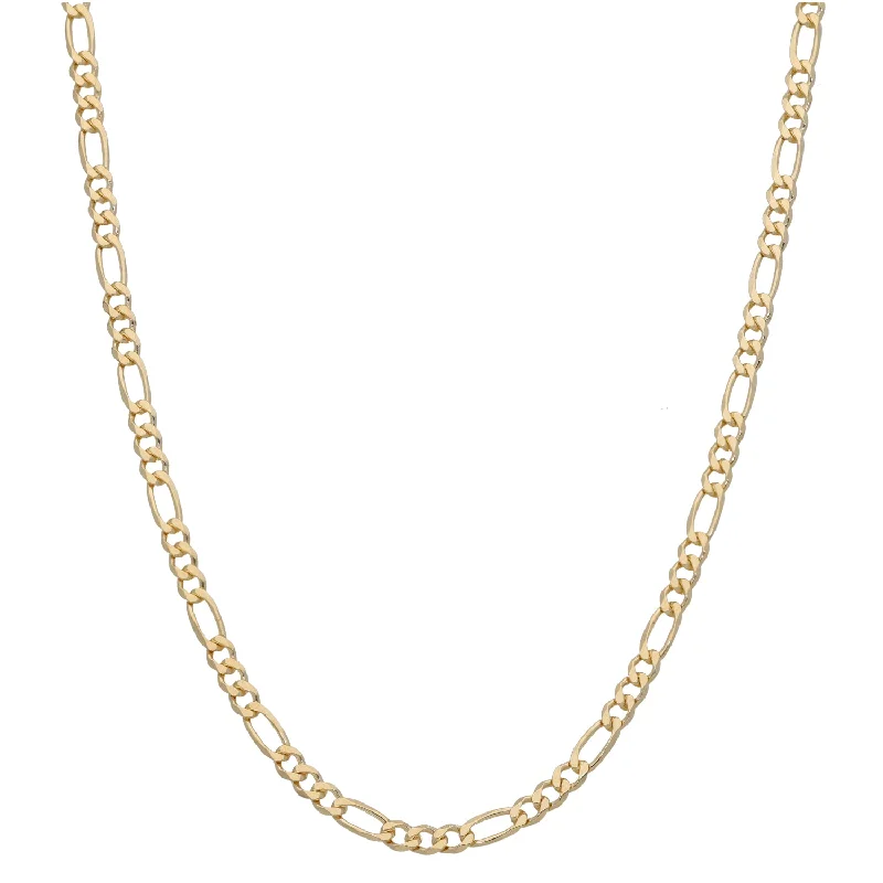 Women’s crystal pendant necklaces-9ct Gold Figaro Chain 24"