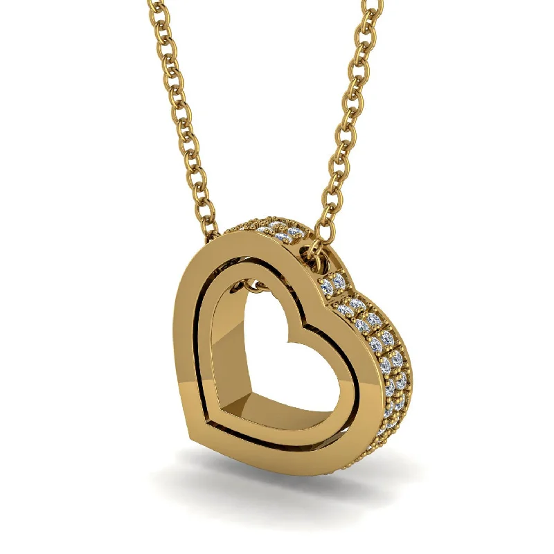 Women’s trendy necklaces-Hidden Diamonds Heart Pendant - Kristen No. 1