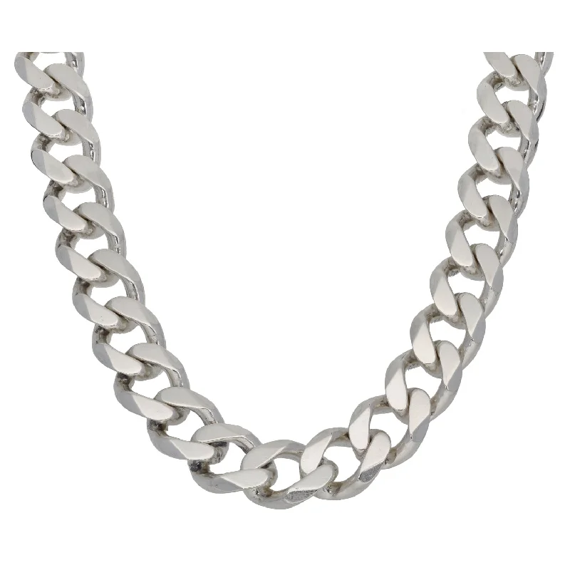 Women’s fashion layering necklaces-Sterling Silver Curb Chain 20"