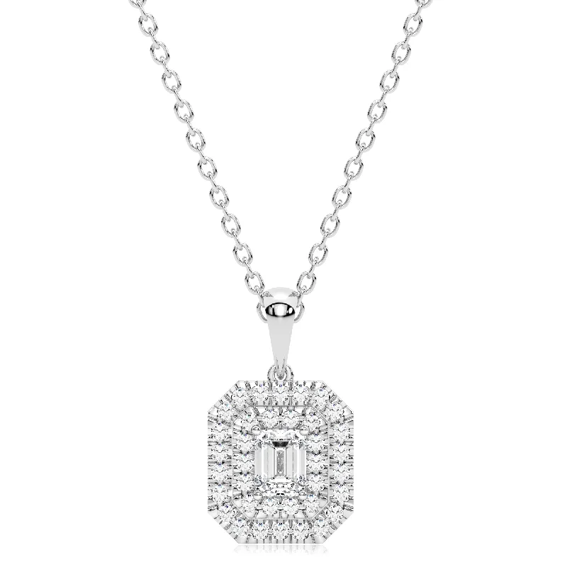 Women’s custom necklaces-Luminesce Lab Grown 1/2 Carat Diamond Pendant in 9ct White Gold