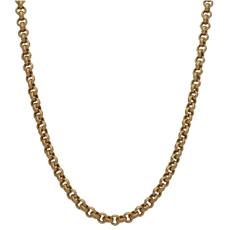 Women’s geometric necklaces-9ct Gold Belcher Chain 20"