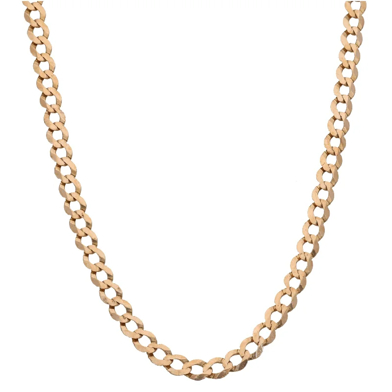 Women’s gold heart necklaces-9ct Gold Curb Chain 20"