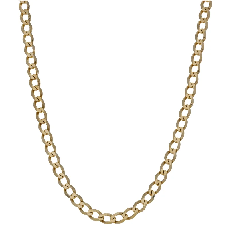 Women’s layered necklaces-9ct Gold Curb Chain 22"