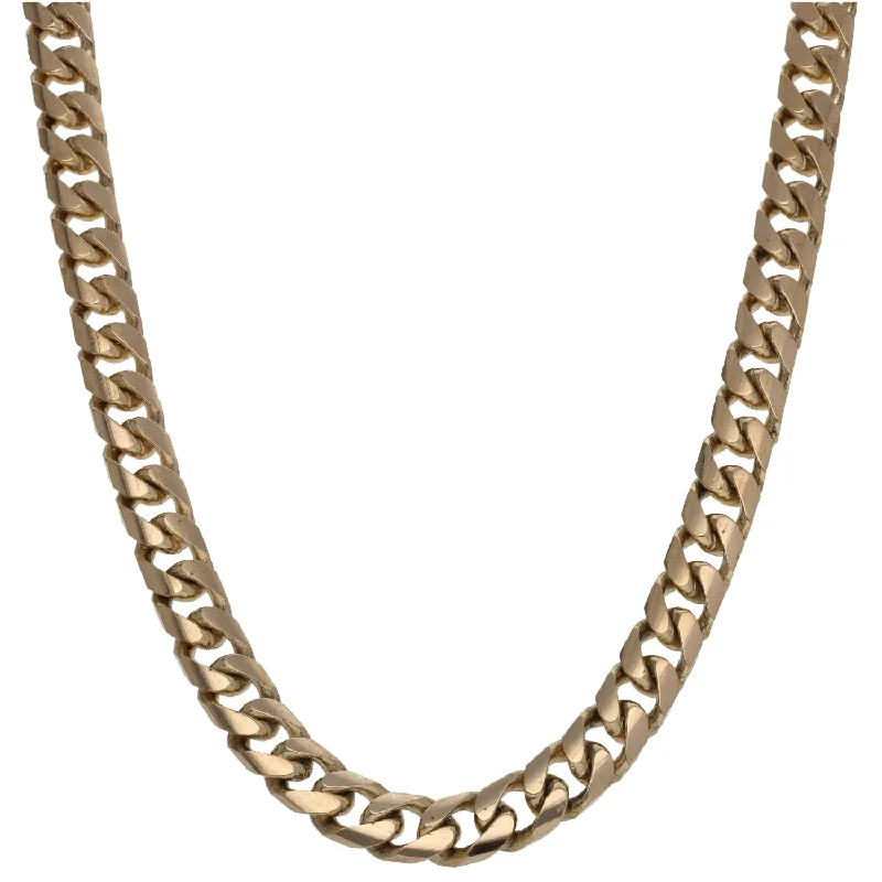 Women’s silver heart necklaces-9ct Gold Curb Chain 30"