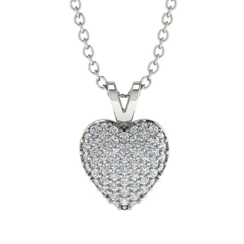 Women’s dainty chain necklaces-Dazzling Diamond Heart Gold Pendant - Kiara No. 3