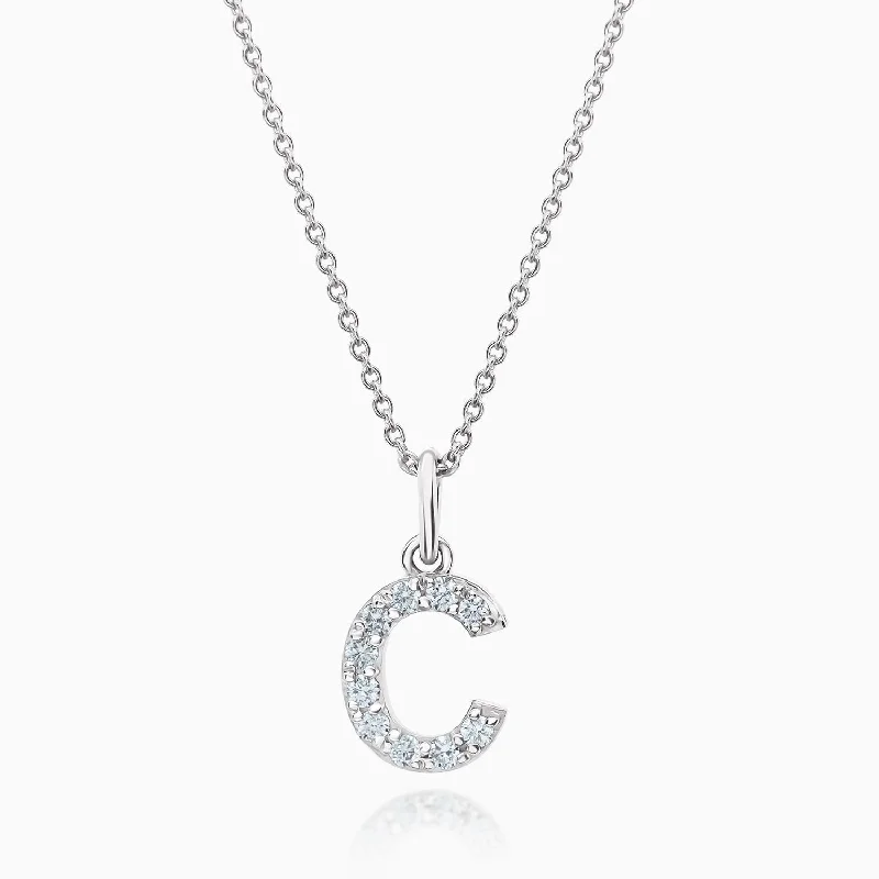 Women’s delicate gold necklaces-Love Letters Diamond Pave Letter Pendant (Medium size)