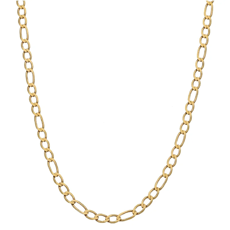 Women’s birthstone pendant necklaces-18ct Gold Figaro Chain 20"