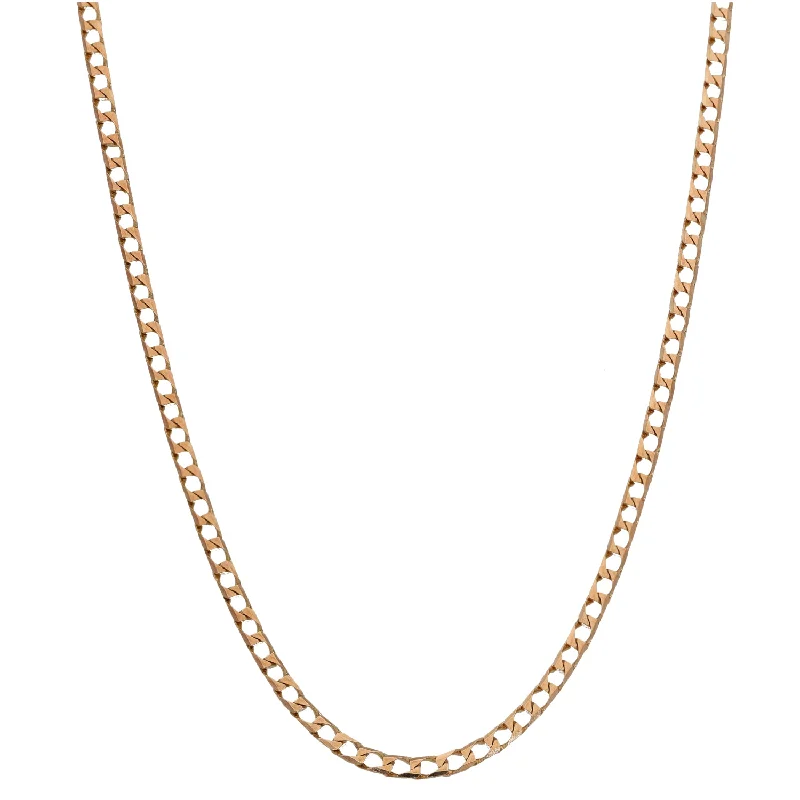 Women’s handmade necklaces-9ct Gold Curb Chain 18"