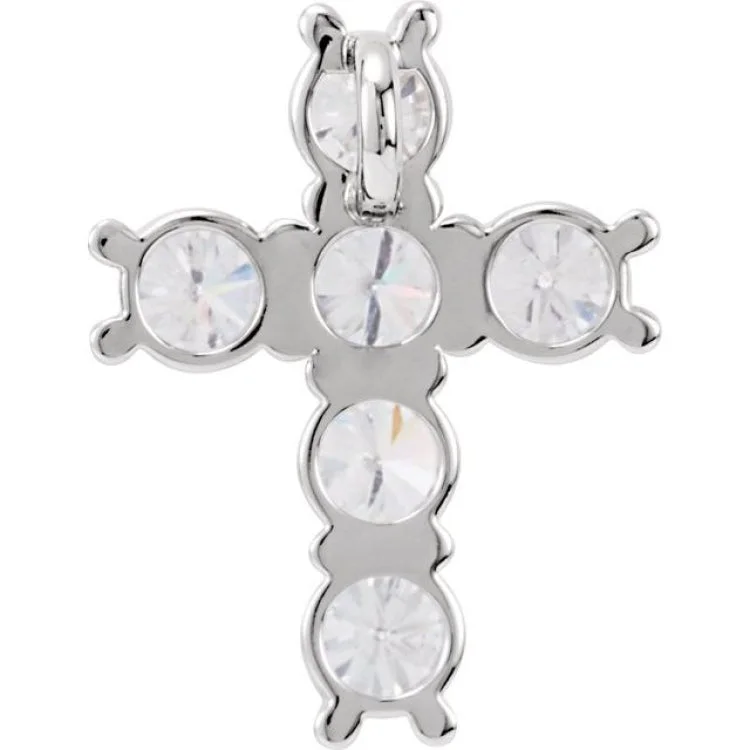 Women’s modern necklaces-14K White 1 1/6 CTW Natural Diamond Cross Pendant