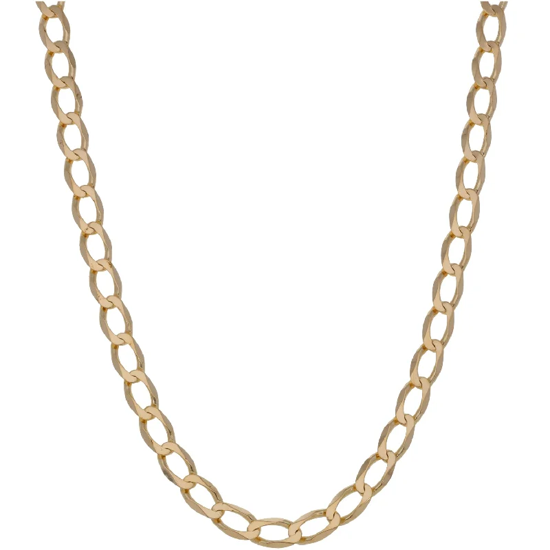 Women’s delicate silver necklaces-9ct Gold Curb Chain 20"