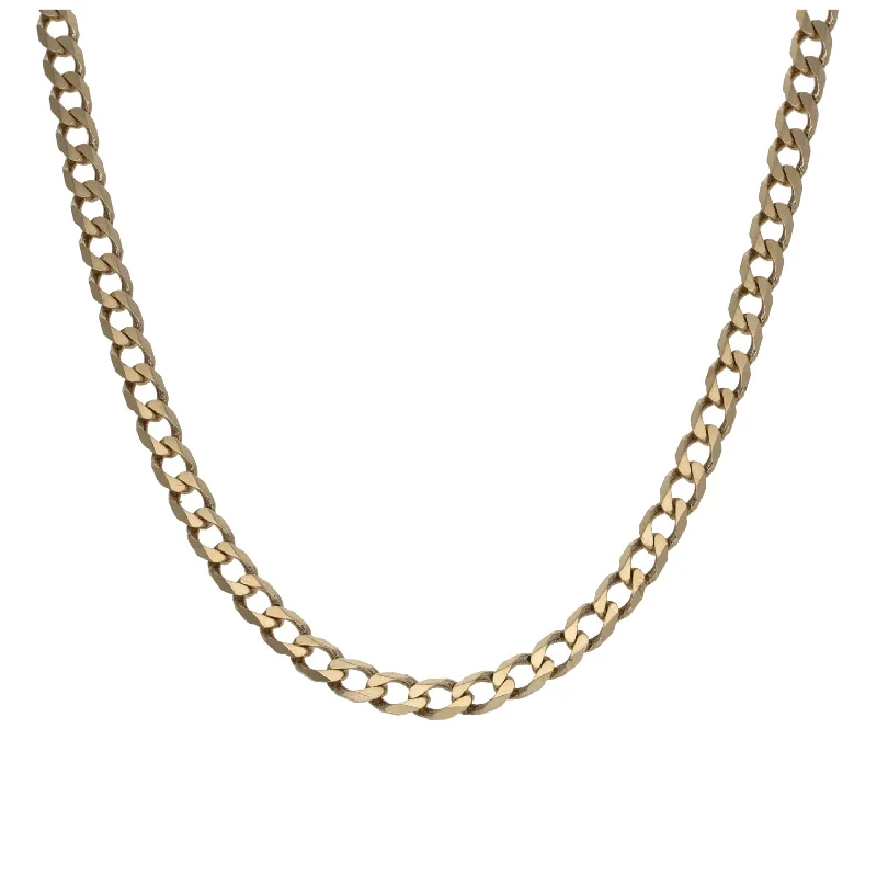 Women’s simple necklaces-9ct Gold Curb Chain 20"