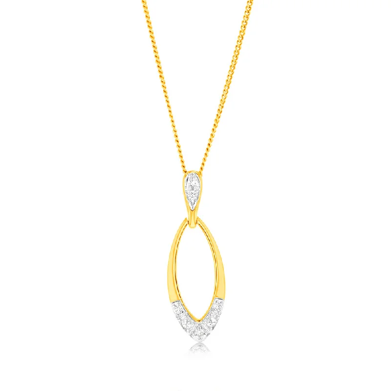 Women’s layered pendant necklaces-Luminesce Lab Grown 9ct Yellow Gold 4 Diamonds Pendant