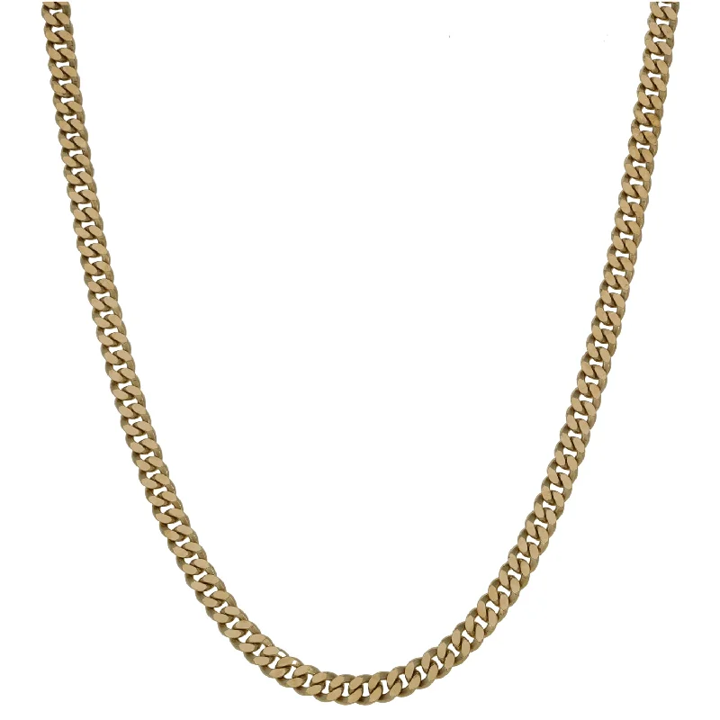 Women’s layered pendant necklaces-9ct Gold Curb Chain 20"